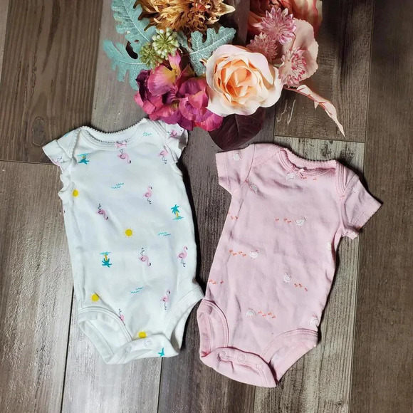 Carter's Baby Girl NB Newborn Bodysuit Top Bundle - Picture 1 of 9
